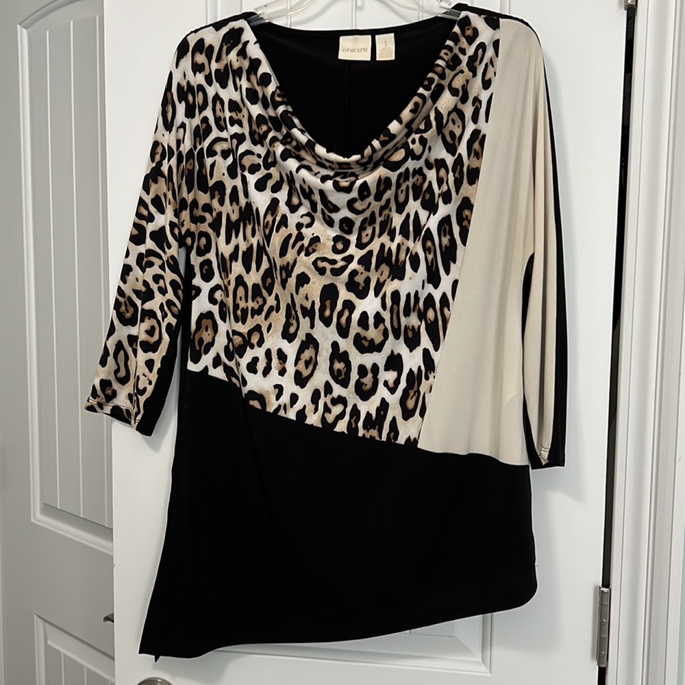 Chicos color block, animal print tunic, Size 1
